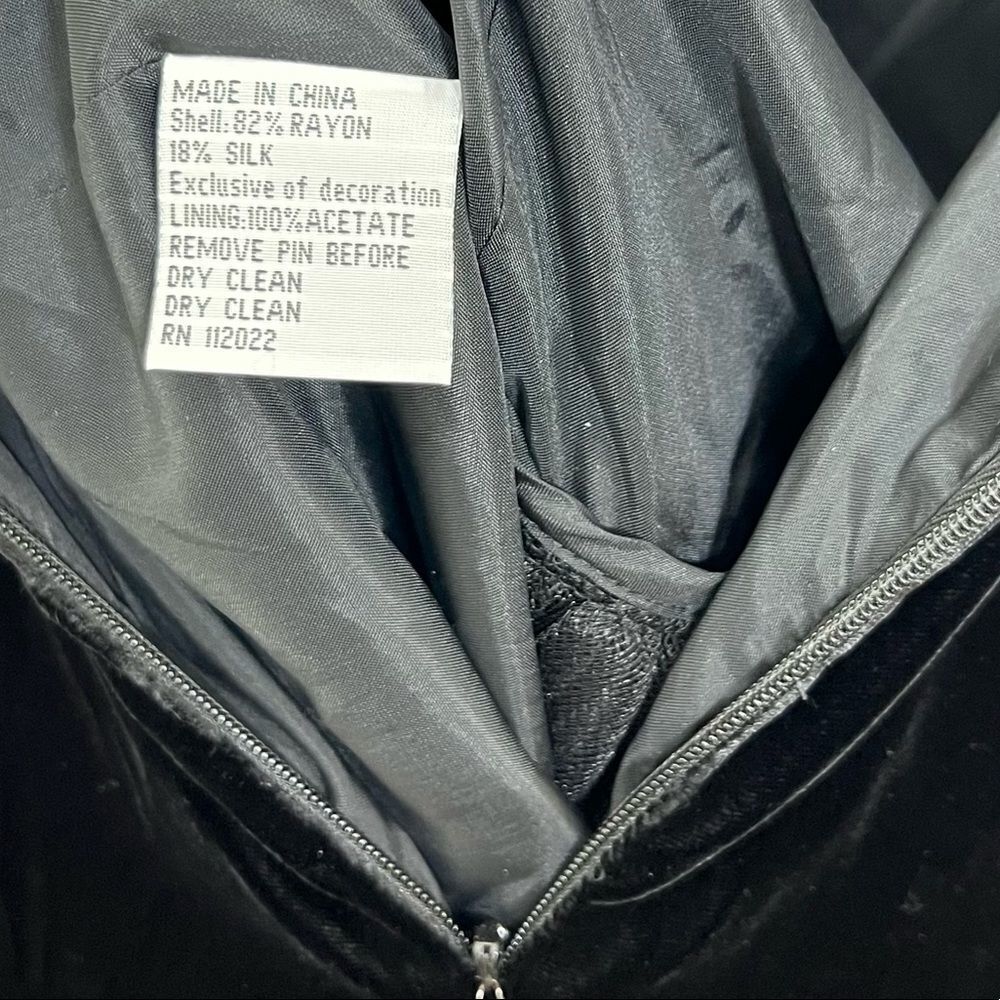 Talbots Black Velvet Tulle Strapless Dress Size 6 - Picture 11 of 14